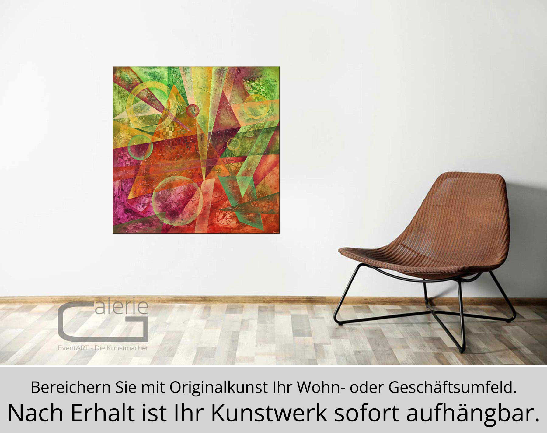 Abstrakte Malerei von Ewa Martens: "Zeitfenster - Freude", Original (Unikat)