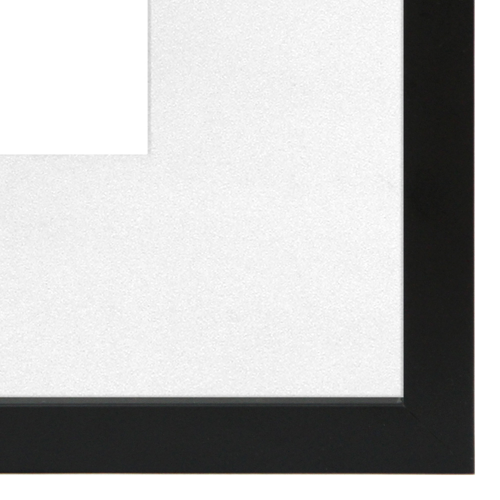 Bilderrahmen/schwarz M1525A12-pp6000, inkl. MG & PP/weiß, Falzmaß 40x50 cm, Bildausschnitt exakt: 29,4 x 41,7 cm