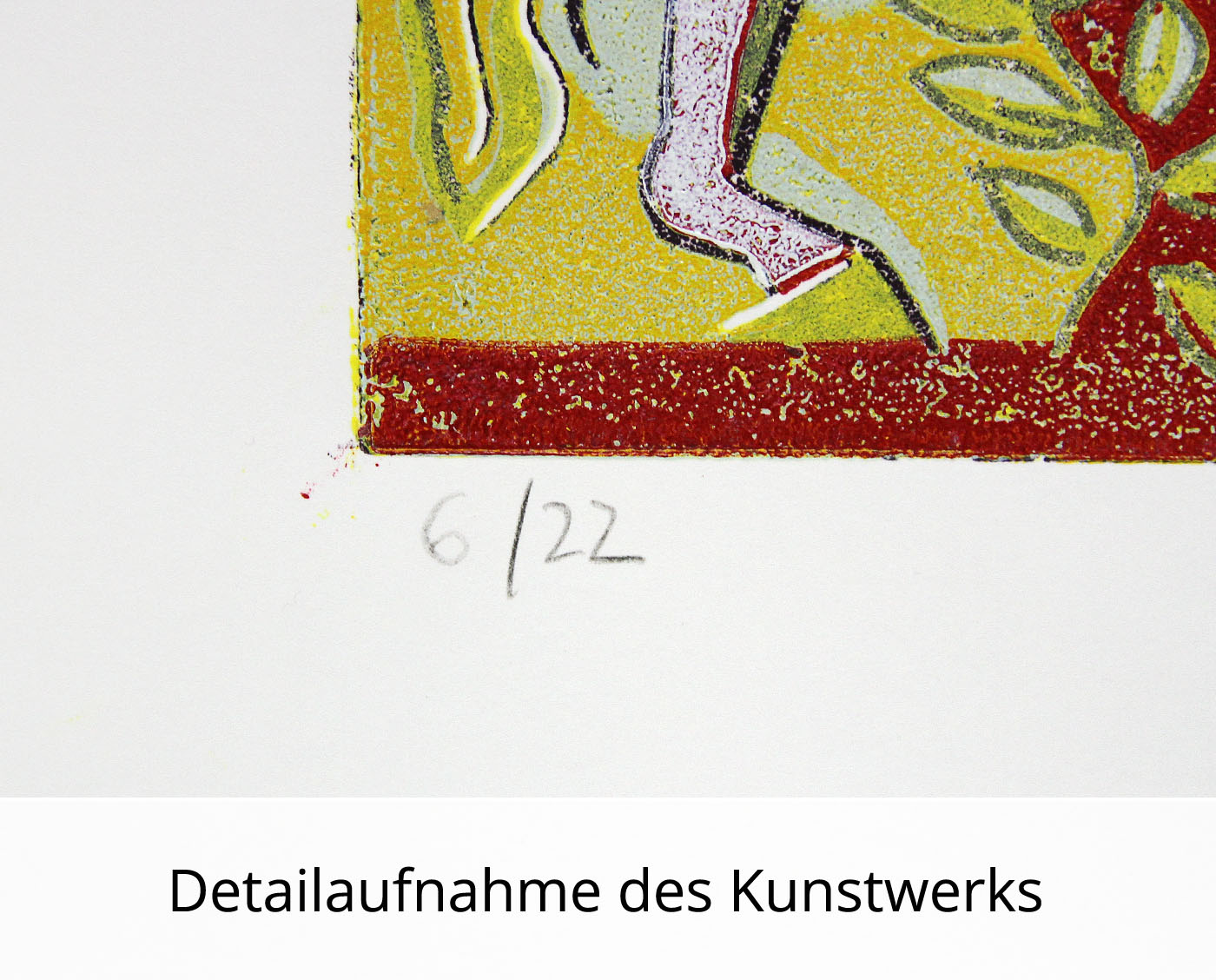 F.O. Haake: "Gemeinsam - Blatt 06/22", originale Grafik/serielles Unikat, mehrfarbiger Linoldruck