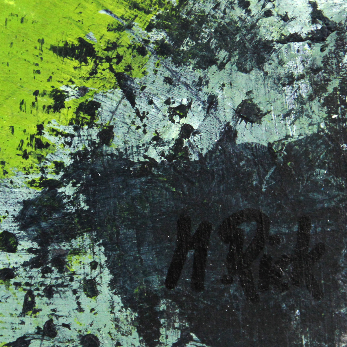 Abstrakte Acrylmalerei, M.Rick: "abstract green" (A)