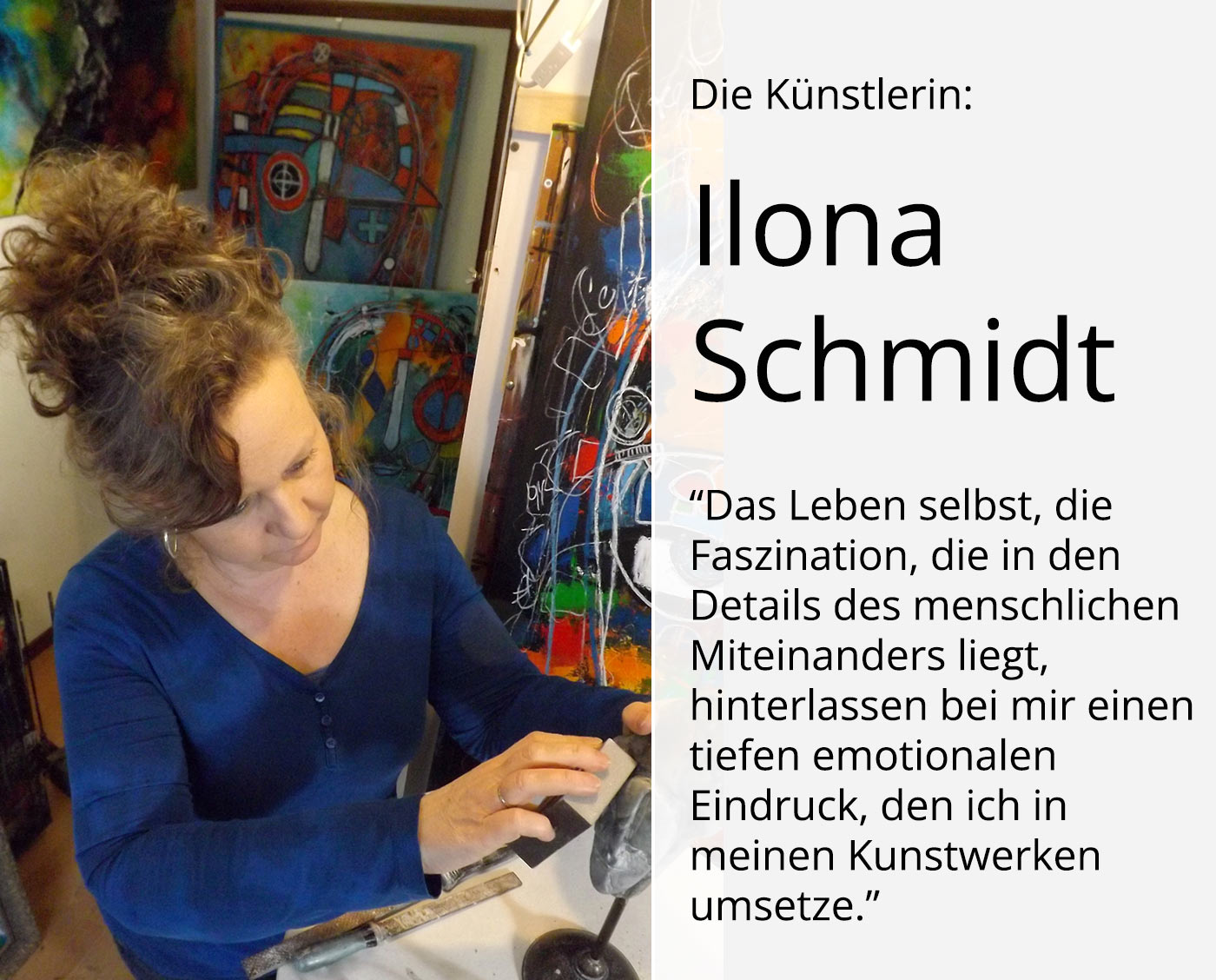 Zeitgenössische Grafik/Malerei, Ilona Schmidt: "Stadtmenschen - Der Besuch"