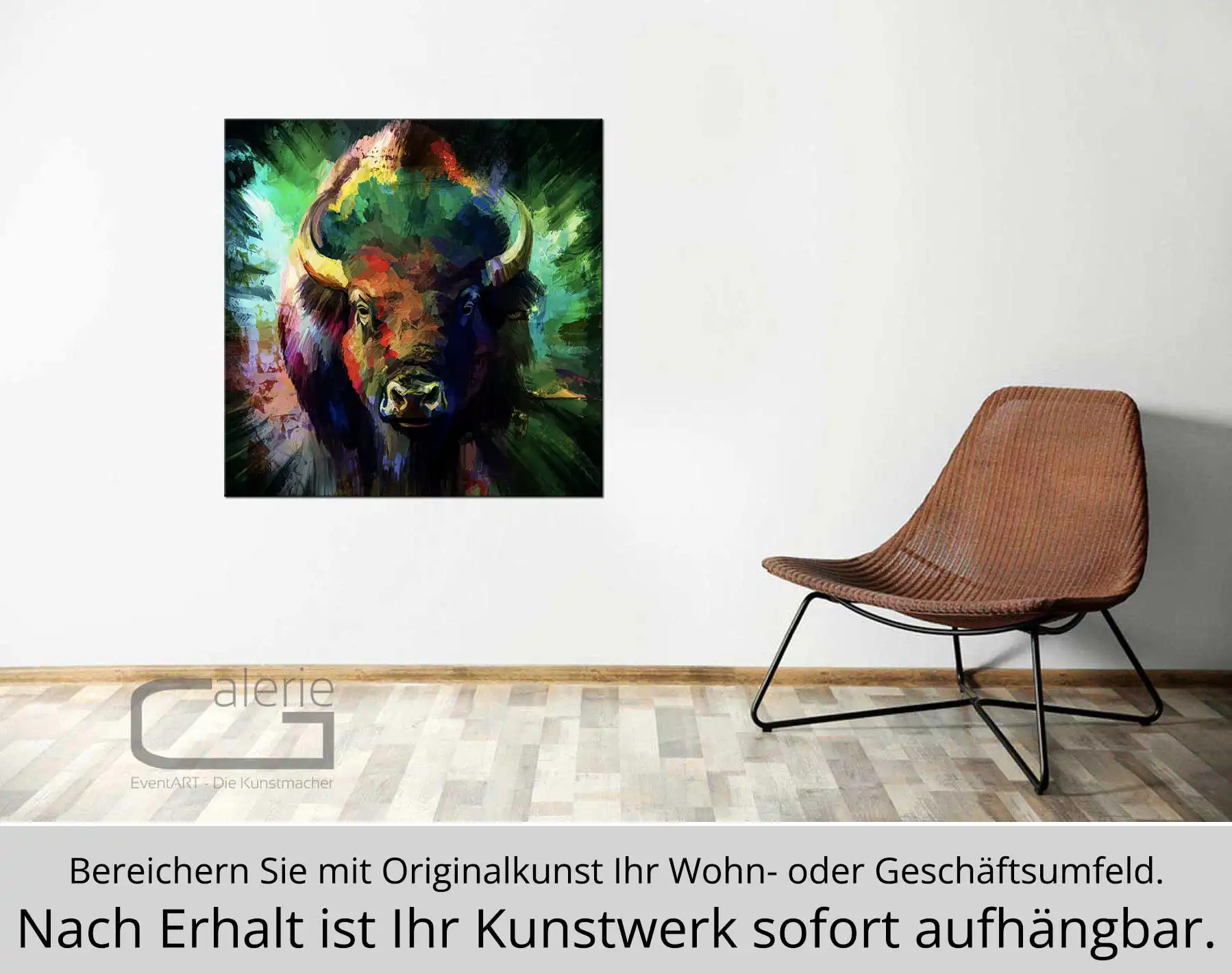 Moderne Pop Art: "Der Büffel", H. Mühlbauer-Gardemin, Original/serielles Unikat