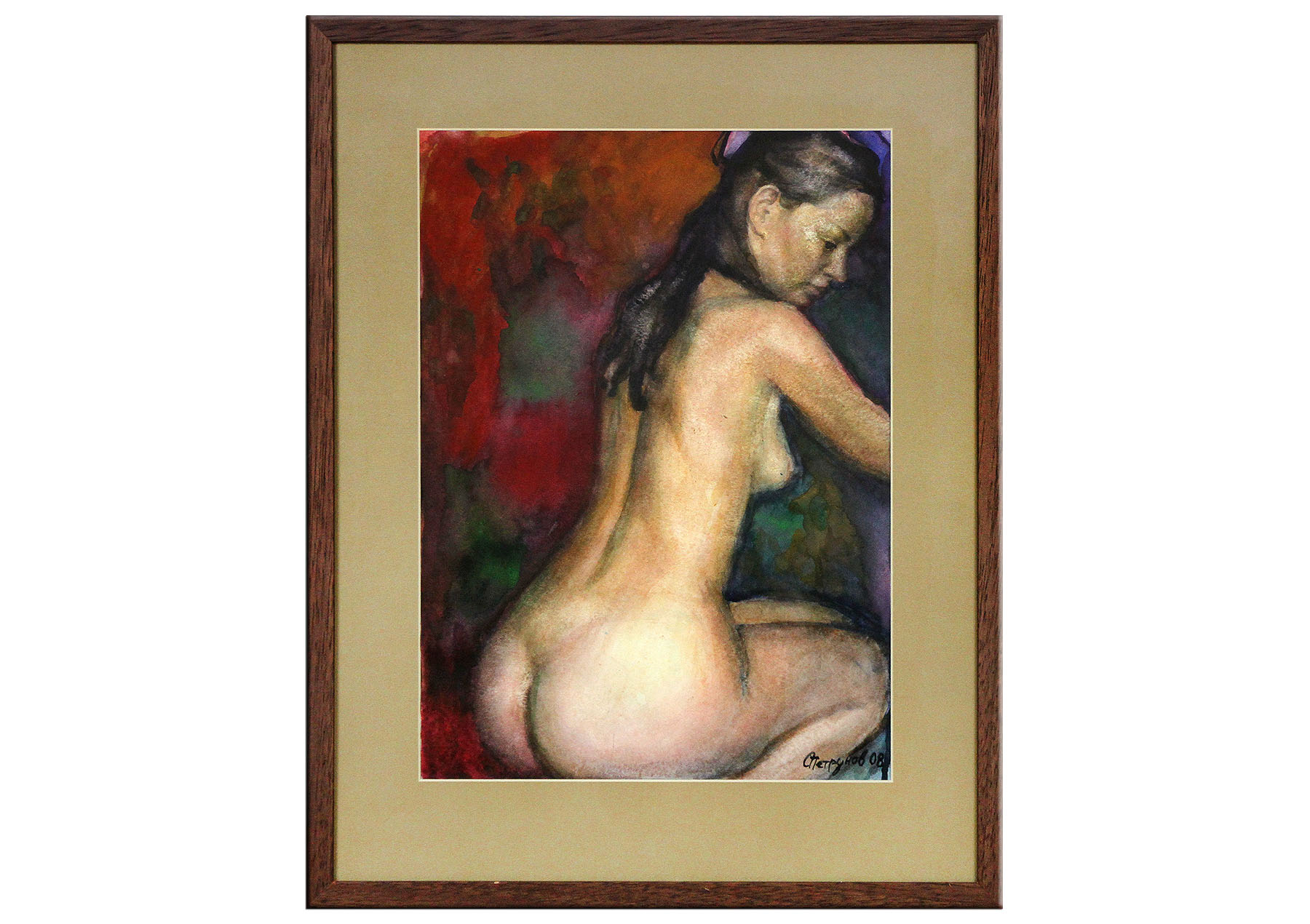 Aquarellmalerei, Stefan Petrunov: "Nude 2" (A)