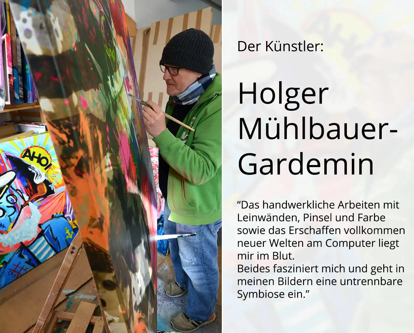 Moderne Pop Art: "Spaziergang im Kirschblütenpark", H. Mühlbauer-Gardemin, Original/serielles Unikat